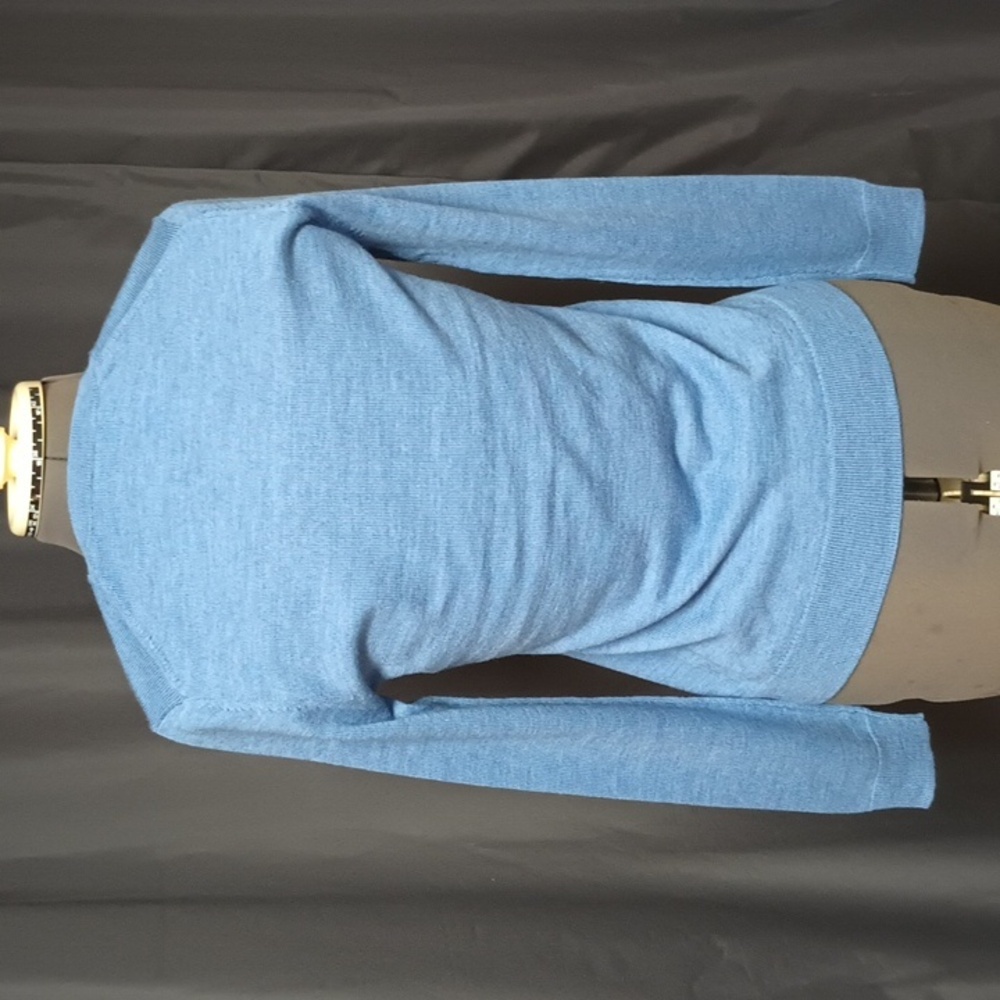 Lord & Taylor Blue V-Neck Sweater - Picture 2 of 7